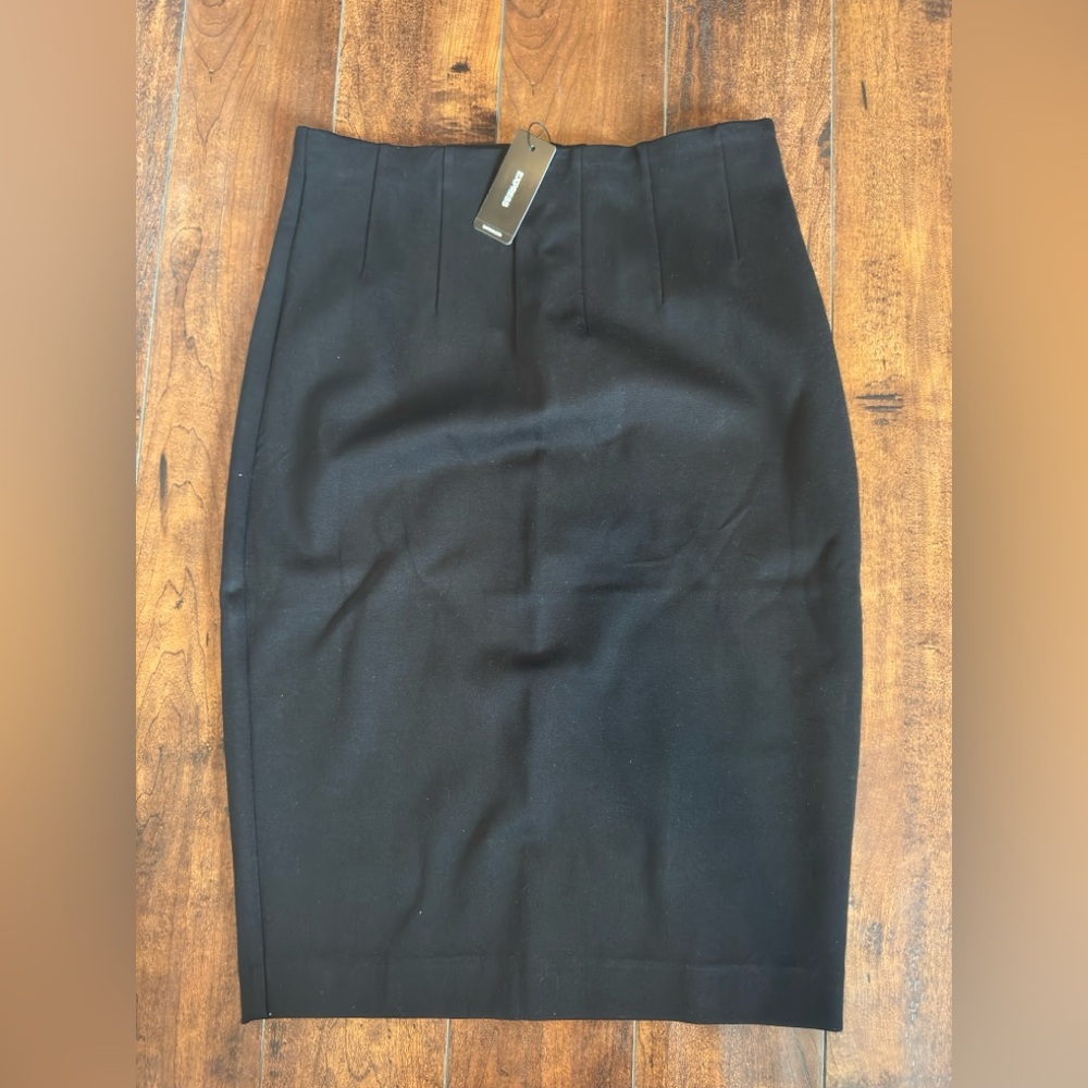 Express Knit Classic Black Pencil Skirt- Small